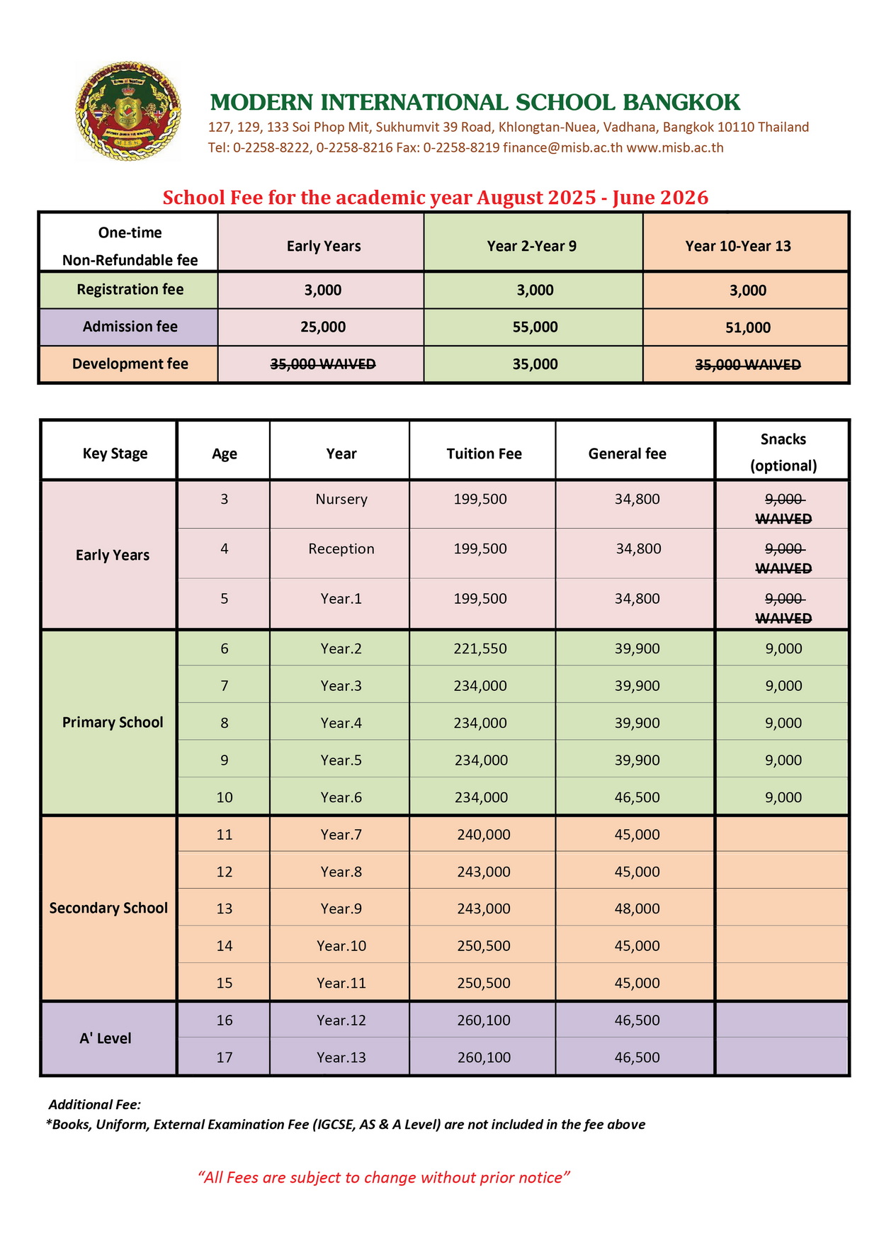 MISB Fees 2025 2026 Full year 01