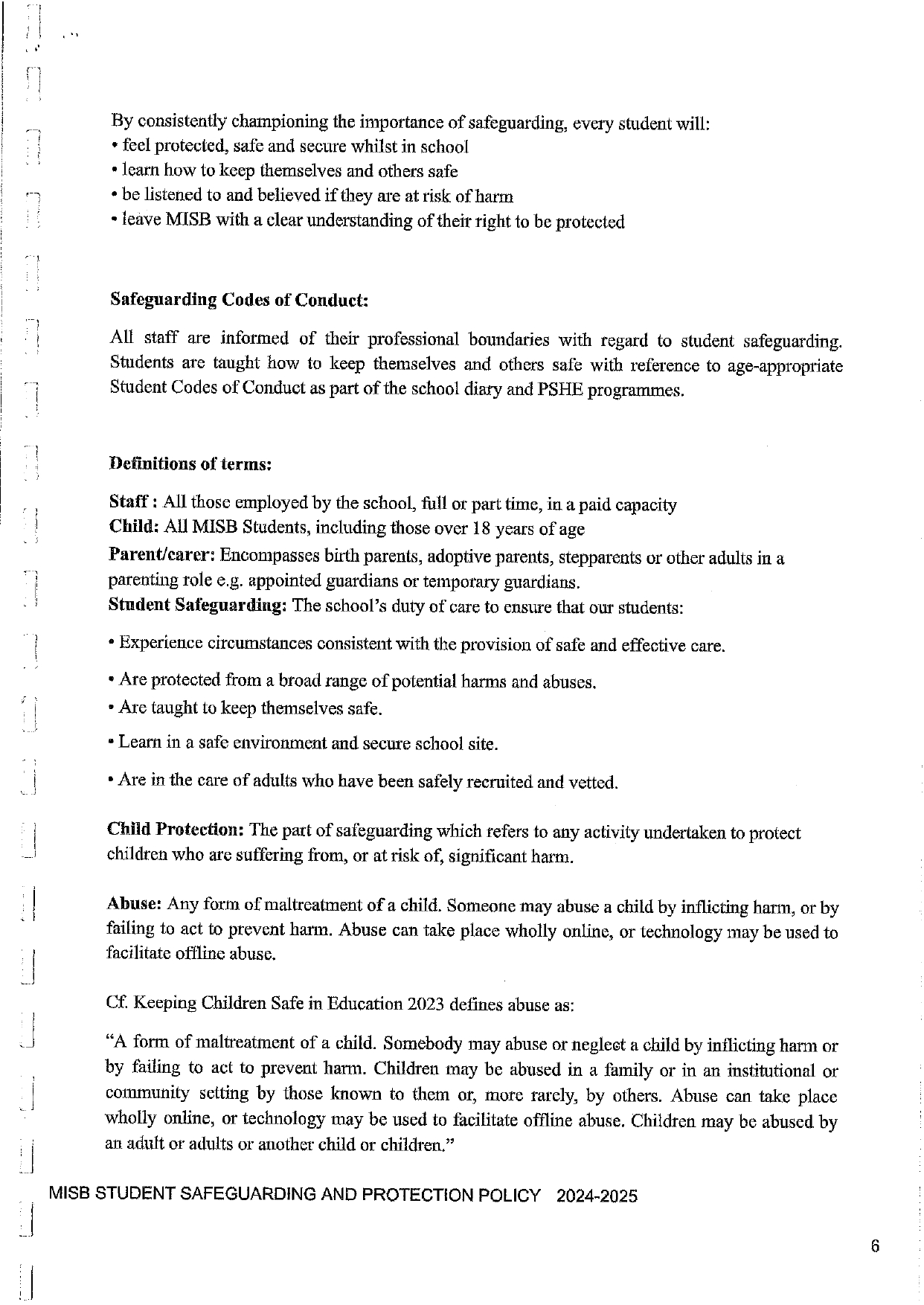 MISB Student Safeguarding and Protection Policy 2024 2025 page 0006