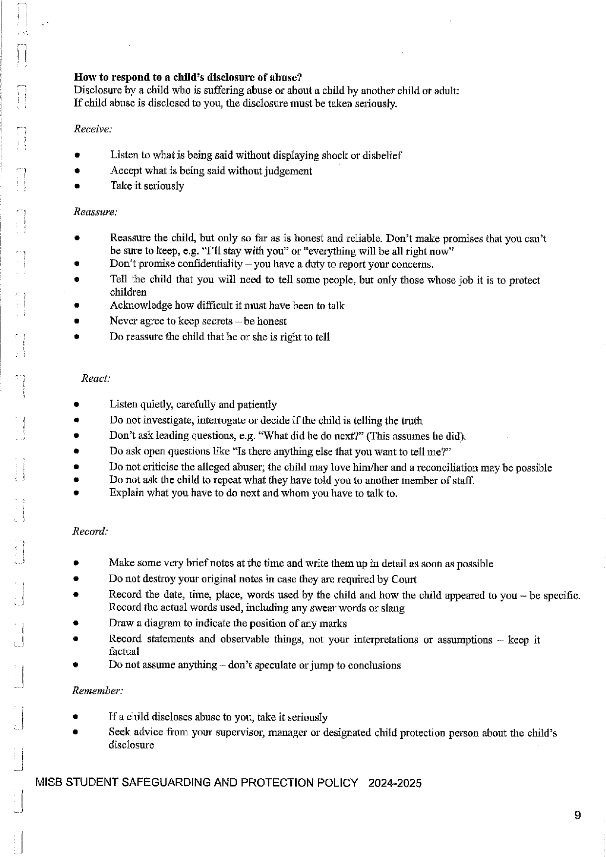 MISB Student Safeguarding and Protection Policy 2024 2025 page 0009