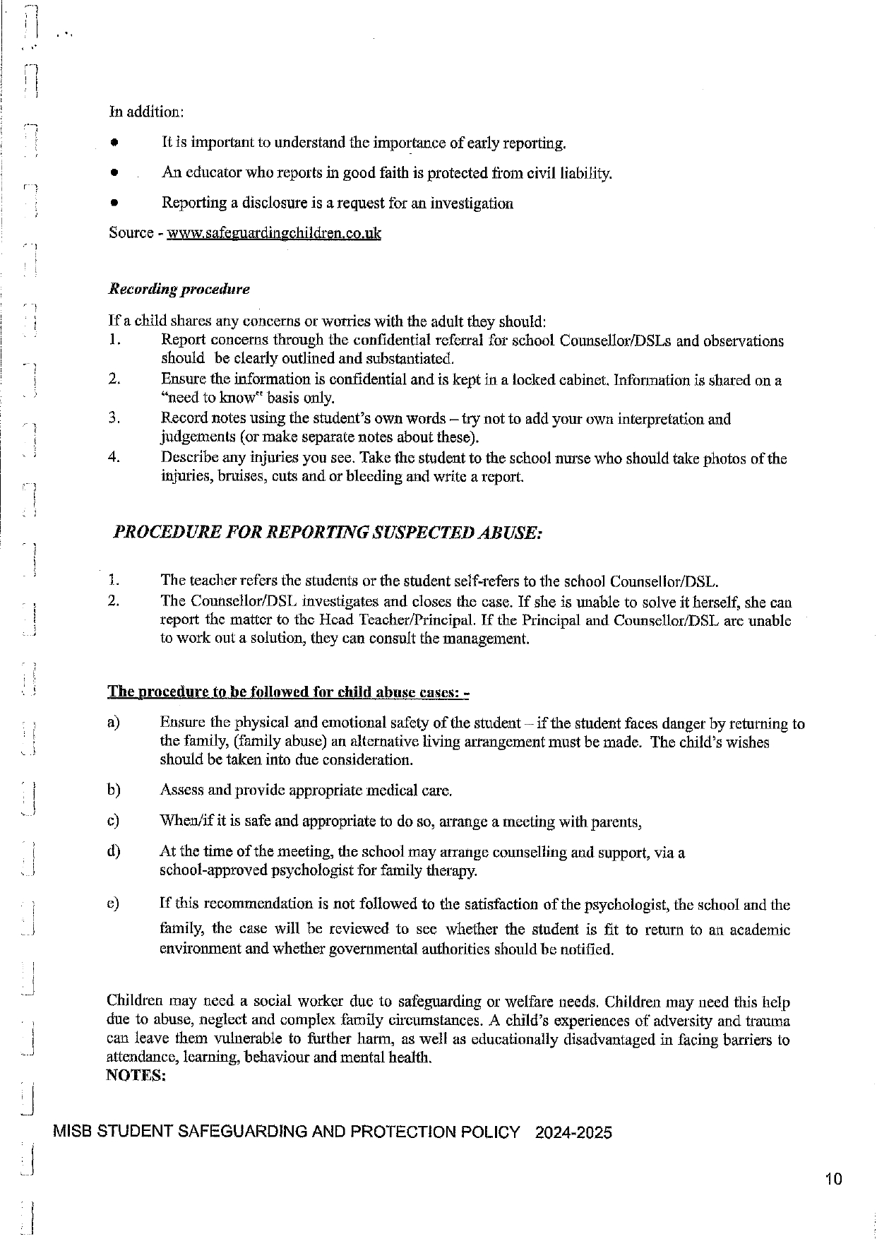 MISB Student Safeguarding and Protection Policy 2024 2025 page 0010