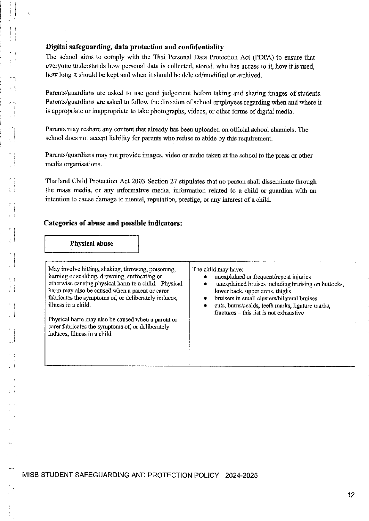 MISB Student Safeguarding and Protection Policy 2024 2025 page 0012